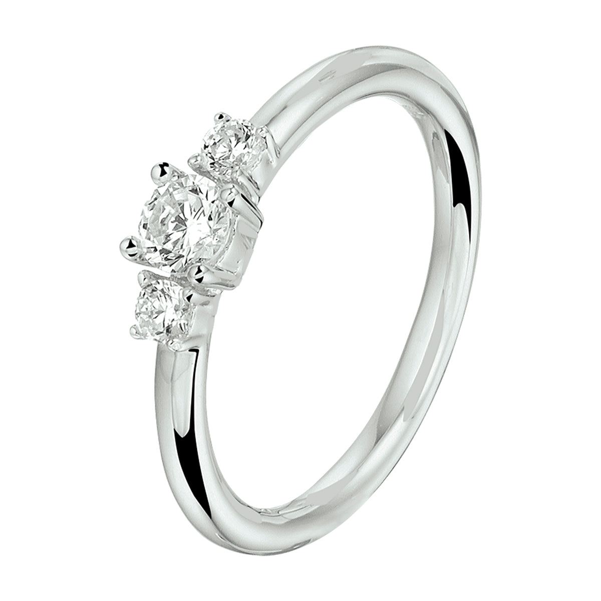 Ring Zirkonia Silber rhodiniert