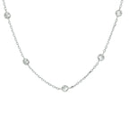 Zirkonia-Halskette 40 + 4 cm Silber rhodiniert