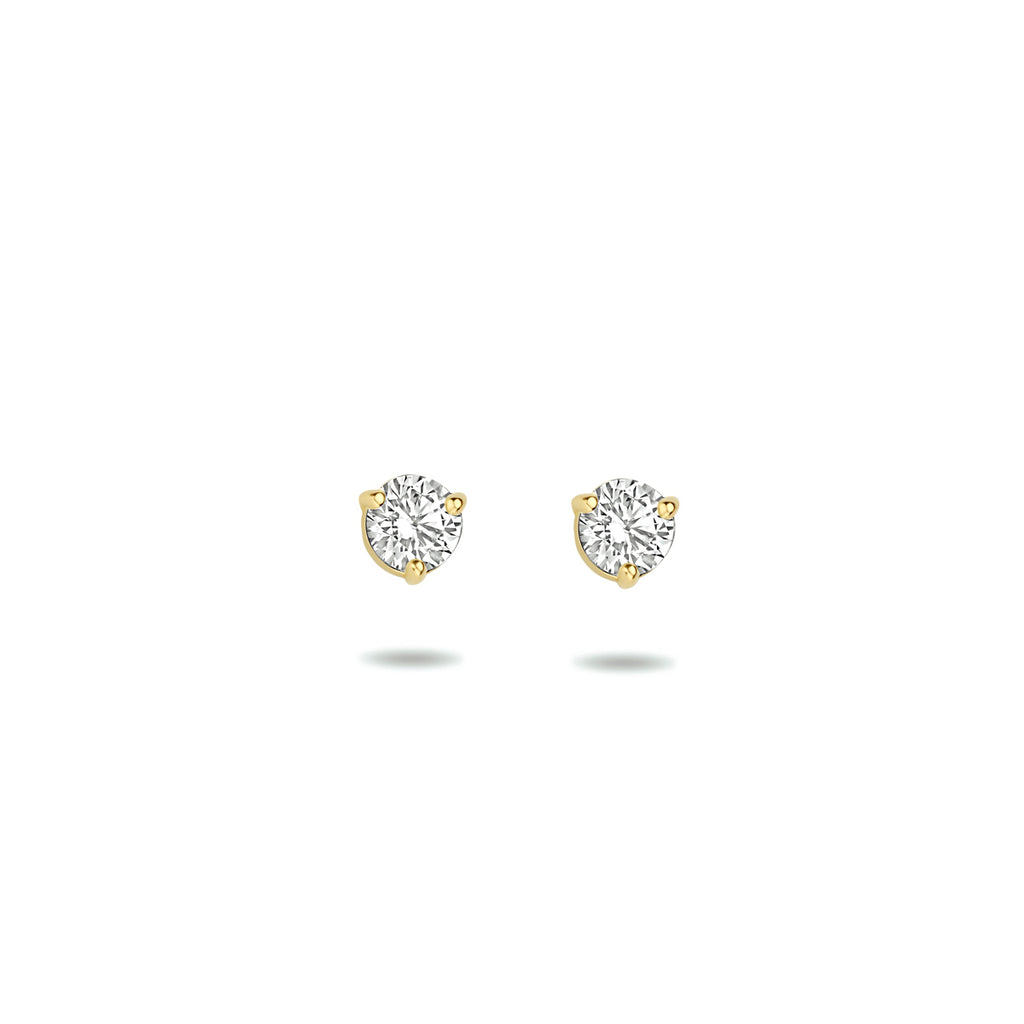 oorknoppen zirkonia 14K geelgoud
