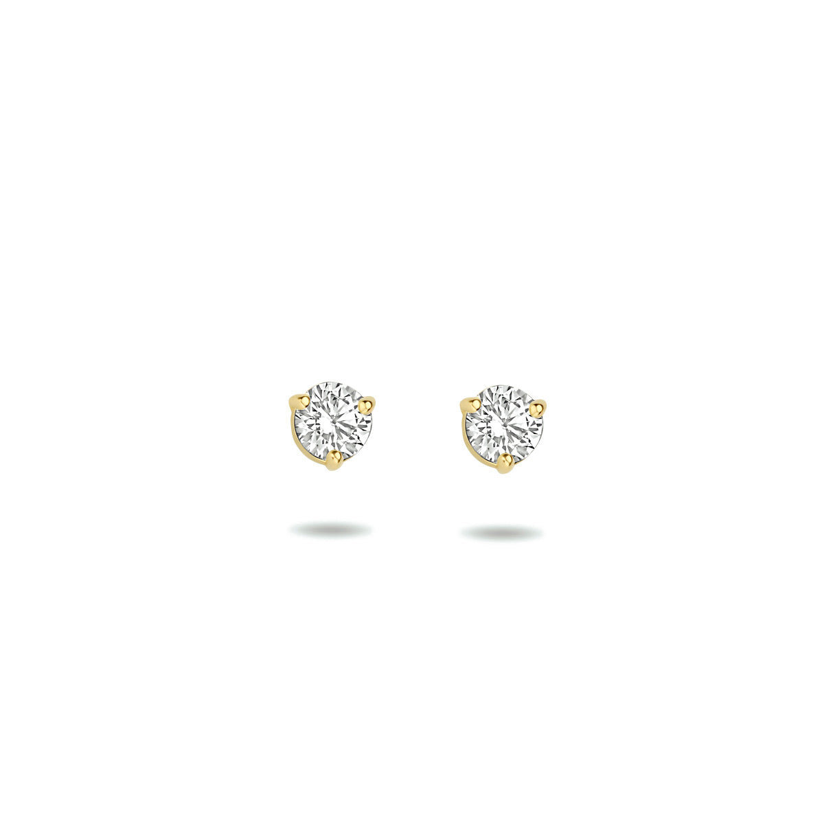 oorknoppen zirkonia 14K geelgoud