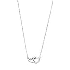 Halskette diamantiert Herzen 41 + 4 cm Silber rhodiniert