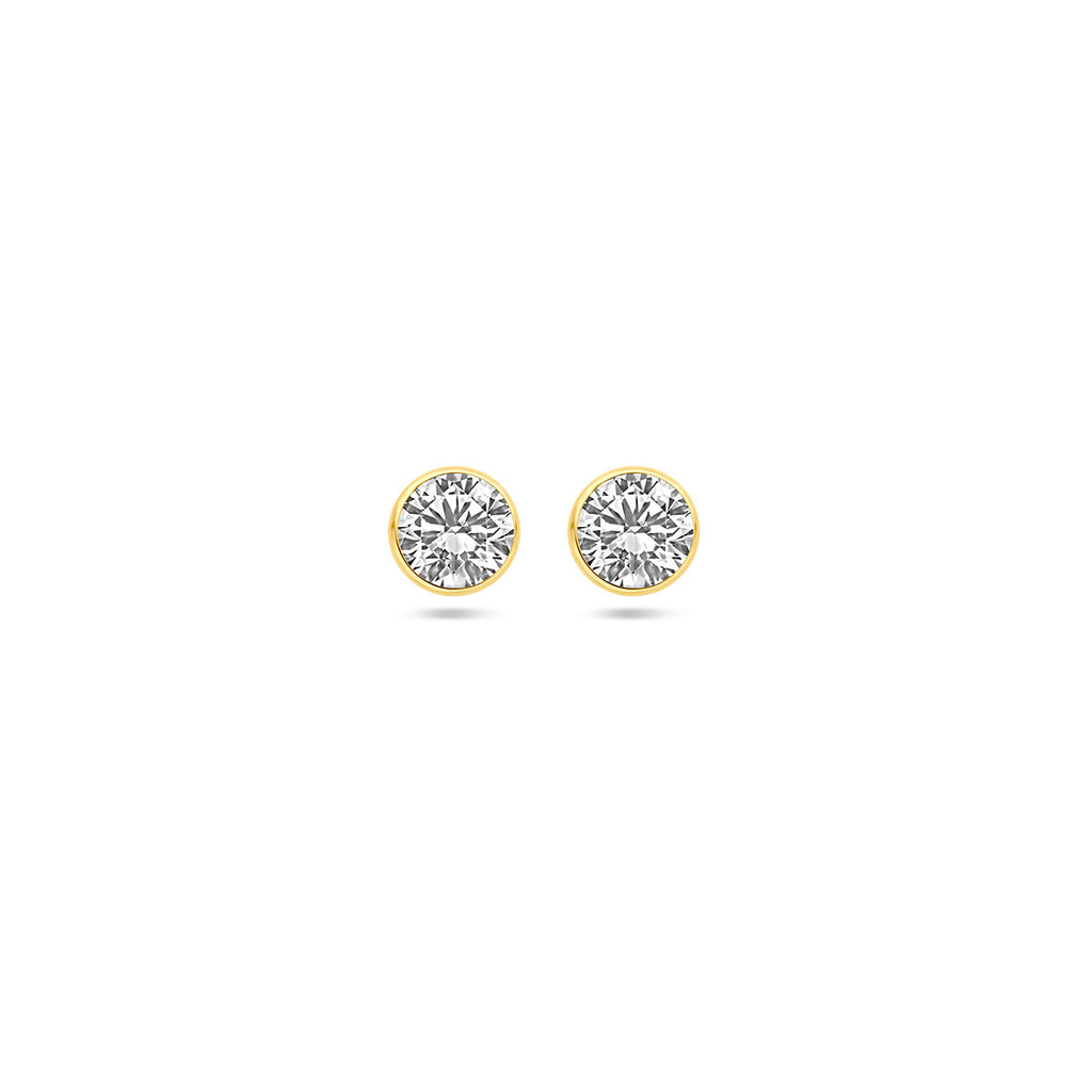 9k oorknoppen zirkonia 9K geel