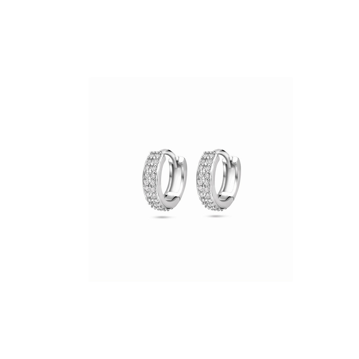 klapoorringen zirkonia 13 mm zilver gerhodineerd