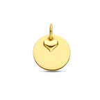 graveerhanger hartje 14 mm 14K geelgoud