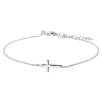 Armband Kreuz 17 + 3 cm Silber rhodiniert
