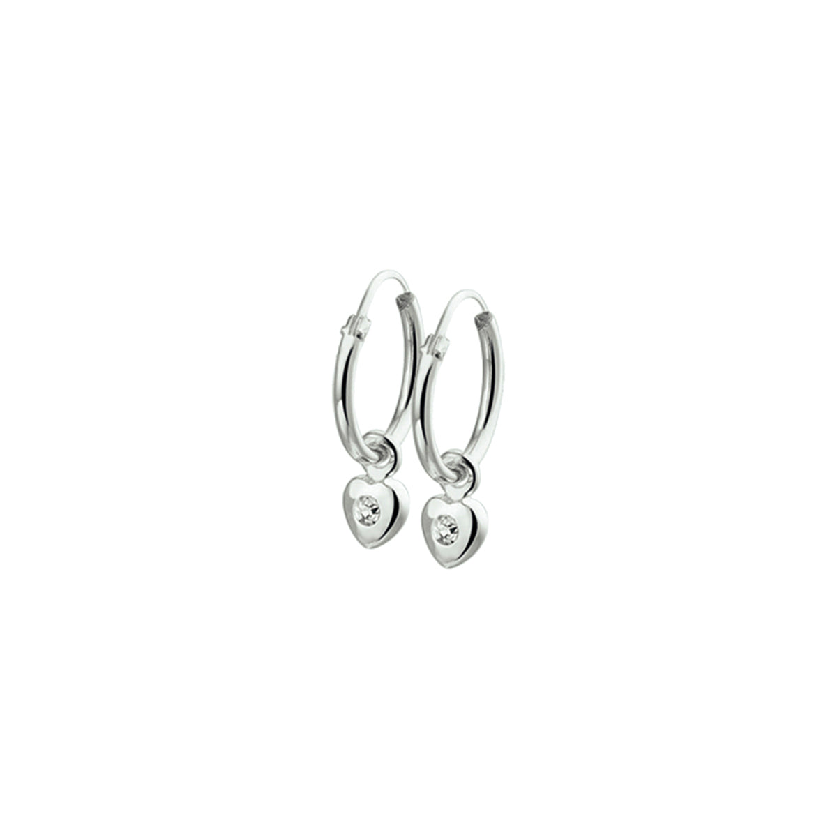 Ohrring-Anhänger Herz Strass Silber rhodiniert
