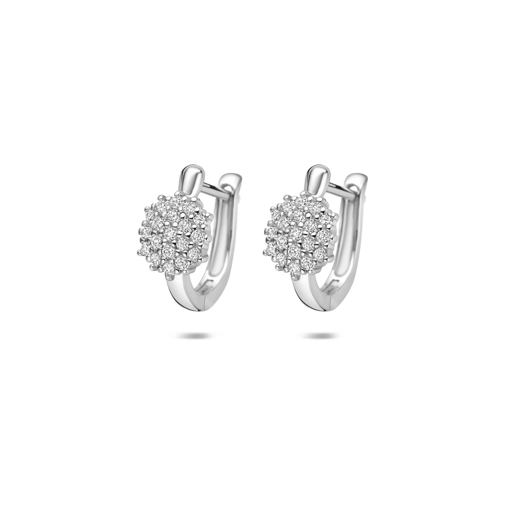 klapoorringen zirkonia 12,5 mm zilver gerhodineerd