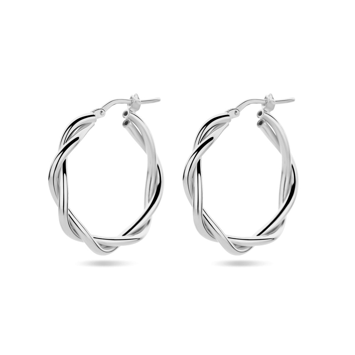 Ohrringe 3,5 mm gedrehtes Rohr, silber rhodiniert