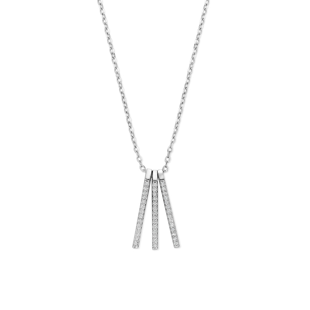 Zirkonia-Halskette 41 - 43 - 45 cm Silber rhodiniert