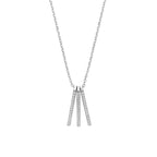 Zirkonia-Halskette 41 - 43 - 45 cm Silber rhodiniert