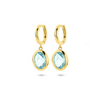 klapoorringen sky blue topaas 26 mm 1 micron zilver verguld (geel)