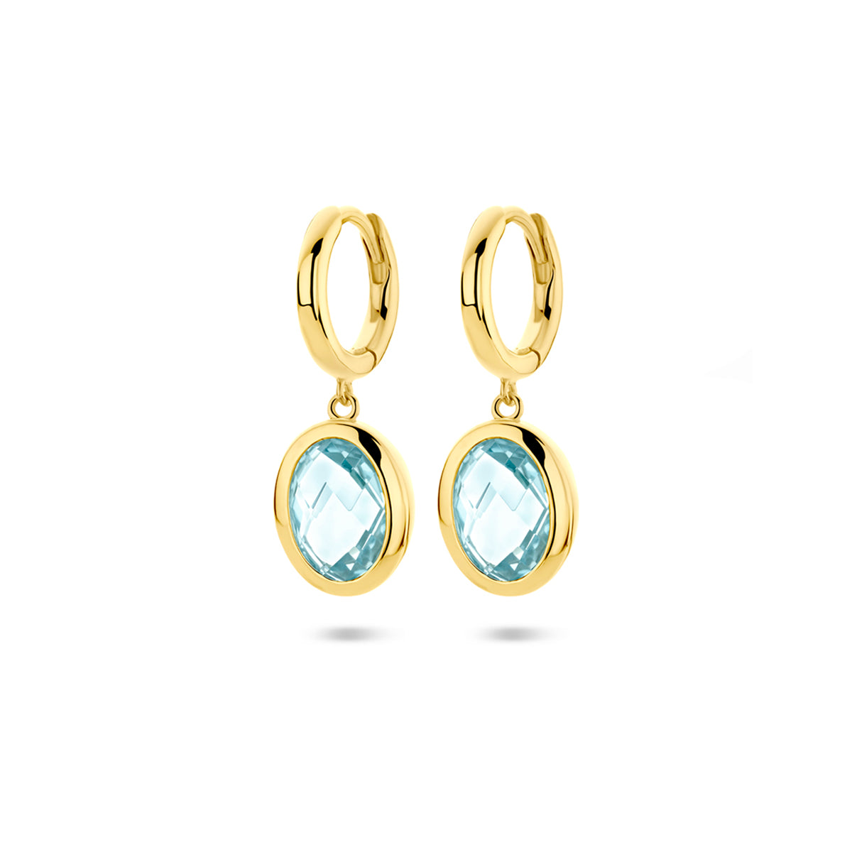 klapoorringen sky blue topaas 26 mm 1 micron zilver verguld (geel)