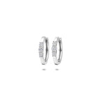 Klappohrringe Zirkonia 16 mm Silber rhodiniert