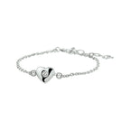 Armband Herz und Zirkonia 1,5 mm 13 + 3 cm Silber rhodiniert