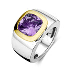 ring amethist 14K goud en zilver