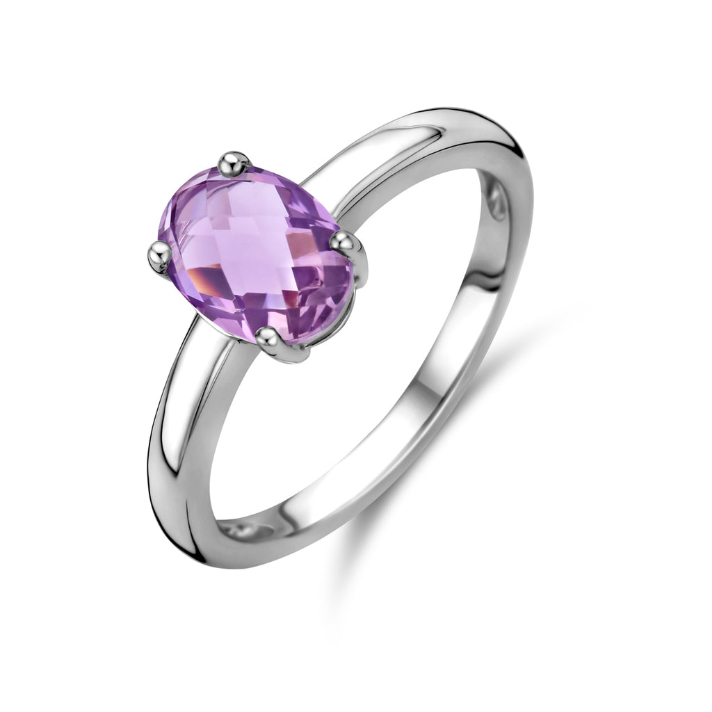 Ring Amethyst rhodiniertes Silber