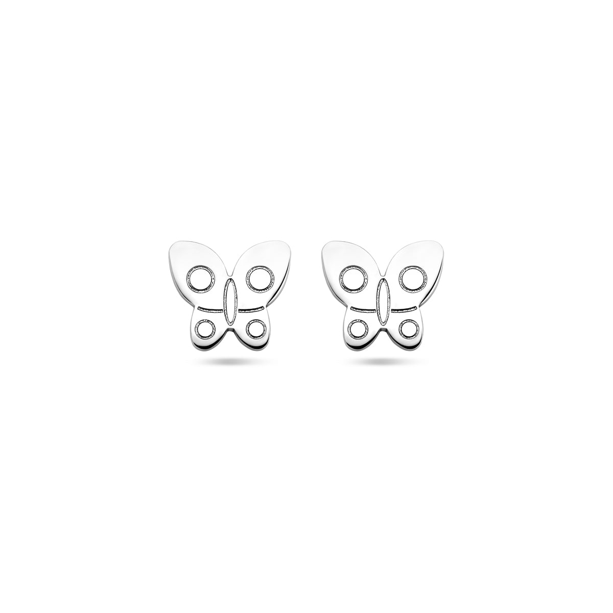 Schmetterlings-Ohrstecker, Silber rhodiniert