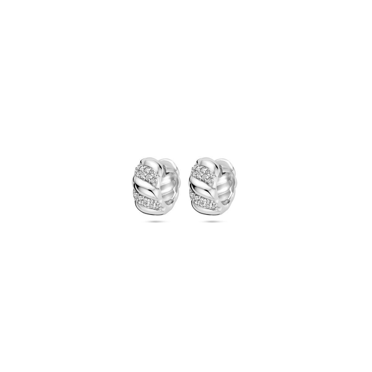 klapoorringen zirkonia gedraaid 6 mm zilver gerhodineerd