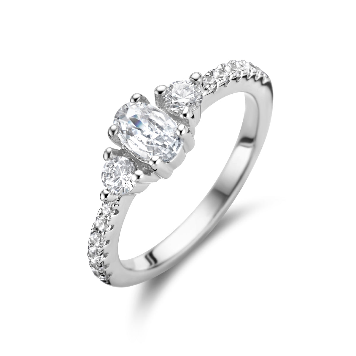 Ring Trilogie Zirkonia Silber rhodiniert