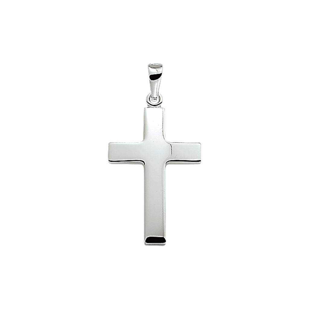 Anhänger Kreuz 24 mm Silber weiß