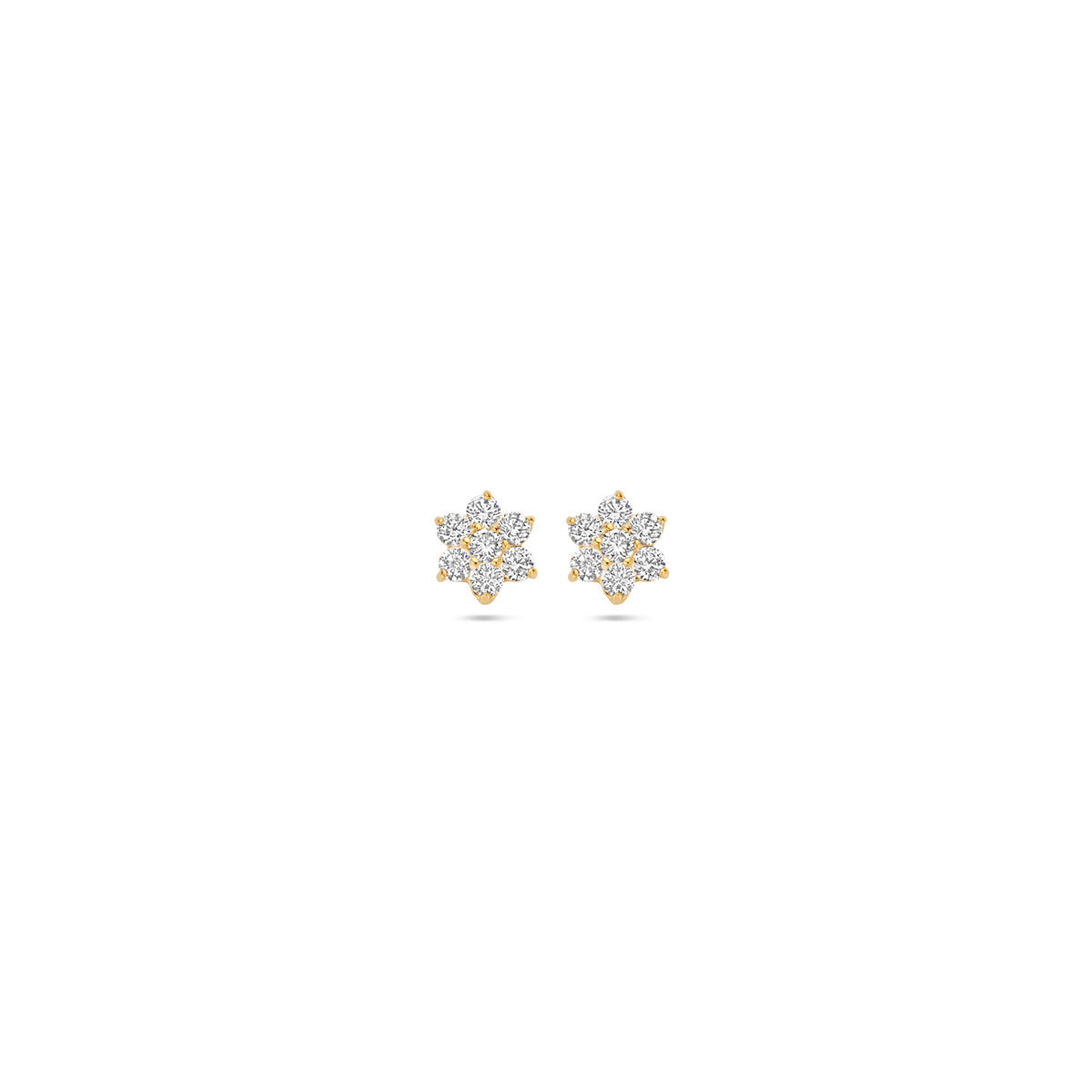9K Ohrstecker Zirkonia 6 mm 9K Gelb