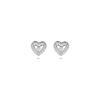 Ohrstecker Herzchen Zirkonia 6,5 mm Silber rhodiniert