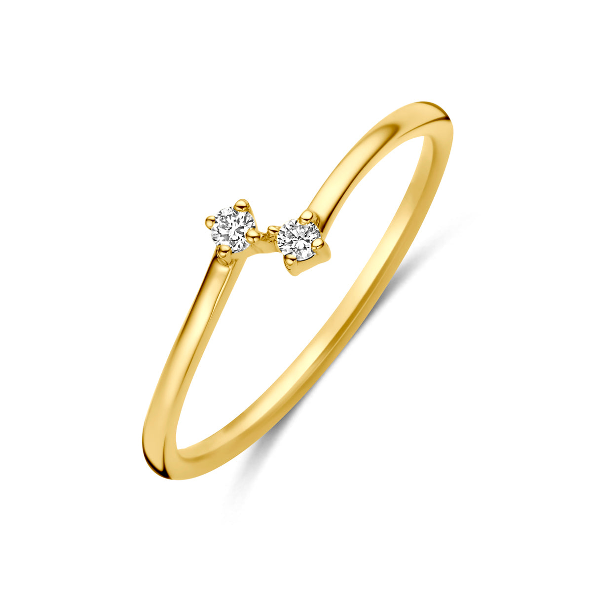 ring diamant 0.05ct h si 14K geelgoud