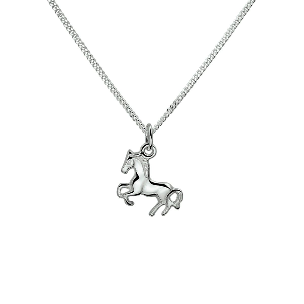 Halskette Pferd 36 + 4 cm Silber rhodiniert