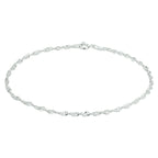 Fußkettchen Singapur 2,3 mm Silber Weiß