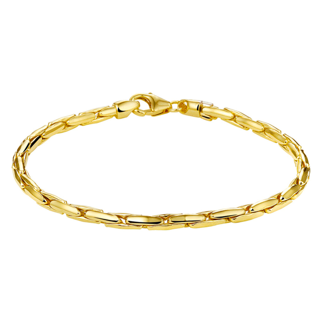 9k armband 3,0 mm 19 cm massief 9K geel/zilverkern