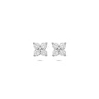 Ohrstecker Zirkonia 6,5 mm rhodiniertes Silber