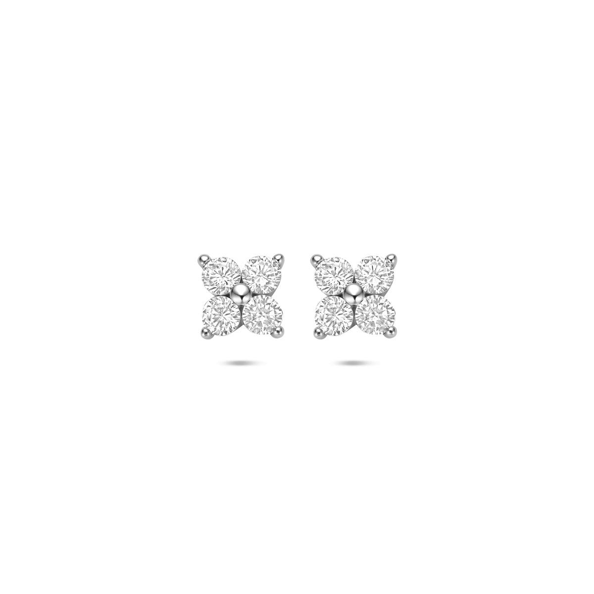 Ohrstecker Zirkonia 6,5 mm rhodiniertes Silber