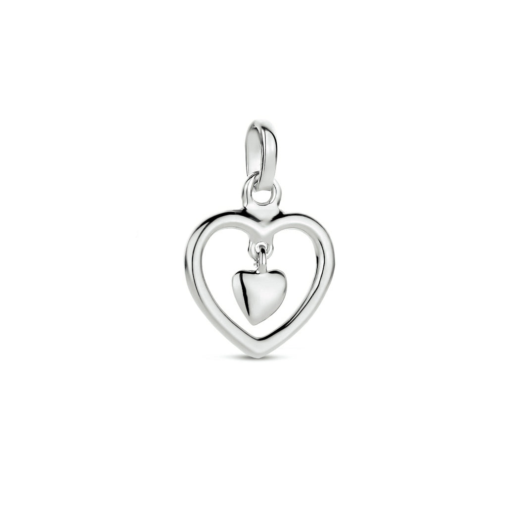 hanger hart zilver gerhodineerd