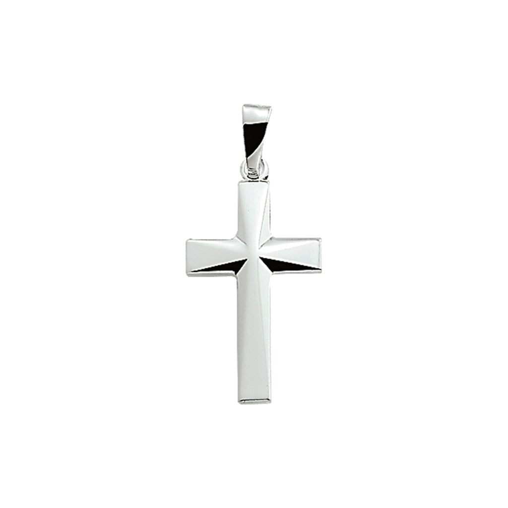 hanger kruis 21 mm zilver wit