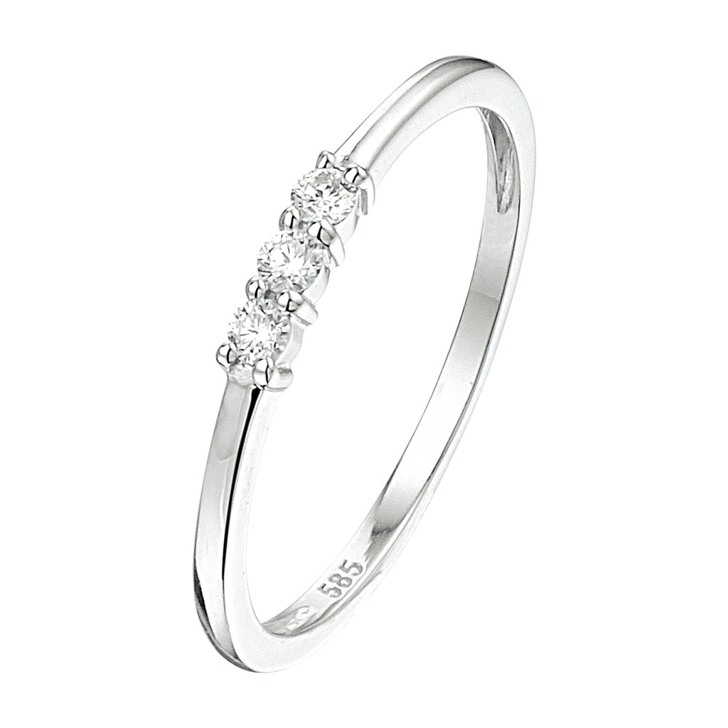 ring diamant 0.09ct h si 14K witgoud