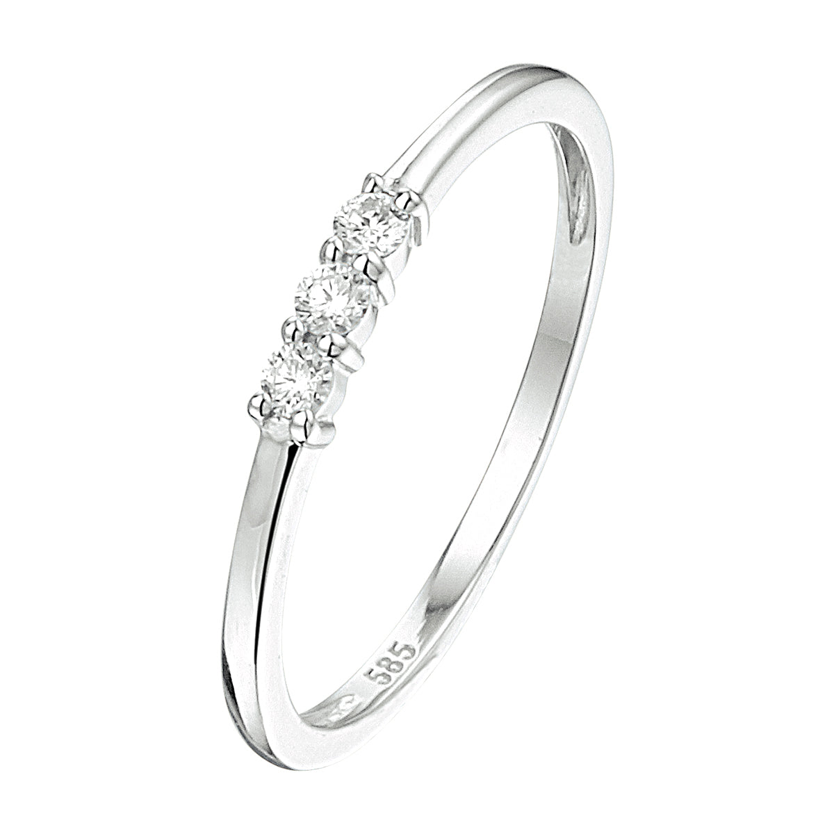 ring diamant 0.09ct h si 14K witgoud