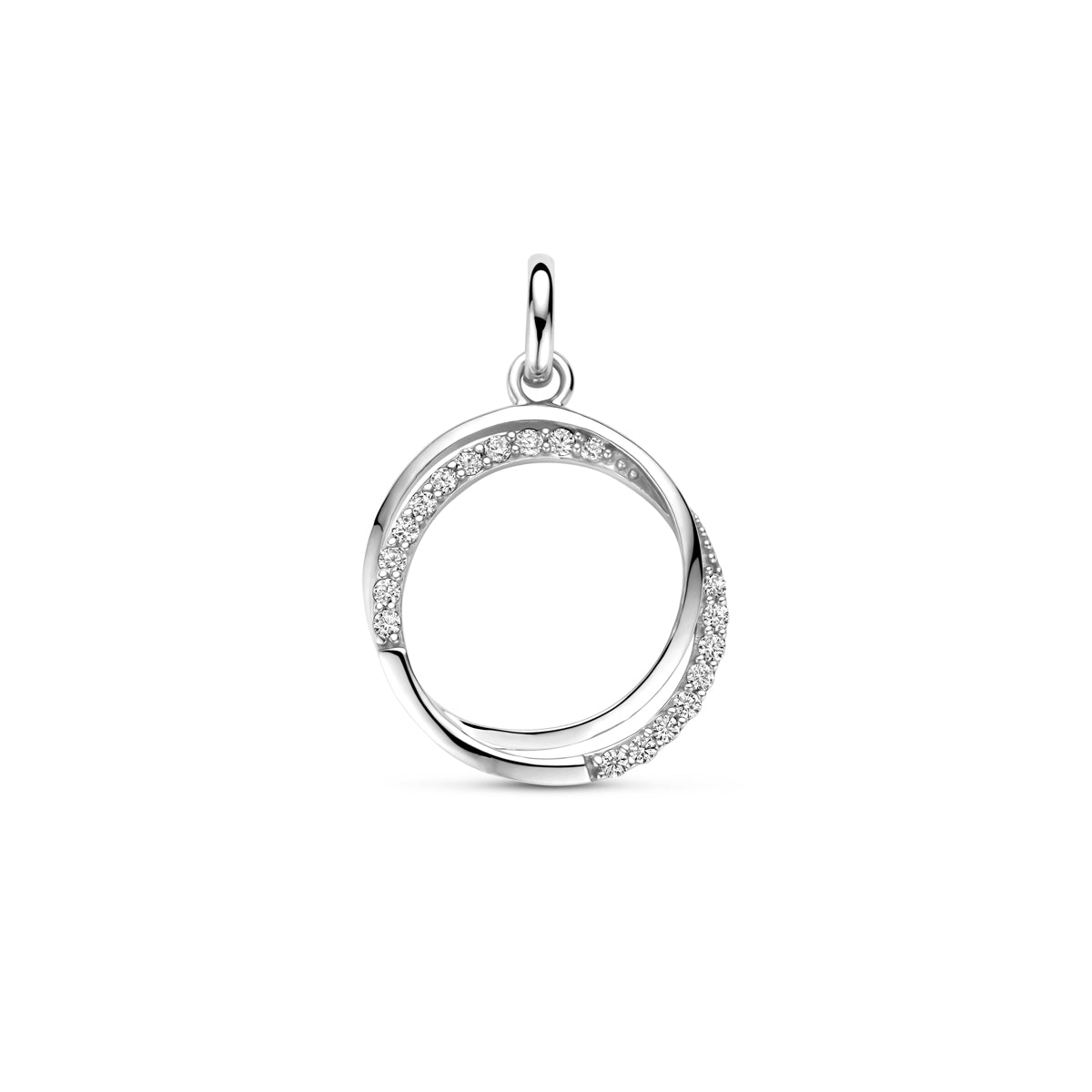 Anhänger Zirkonia 18 mm rhodiniertes Silber