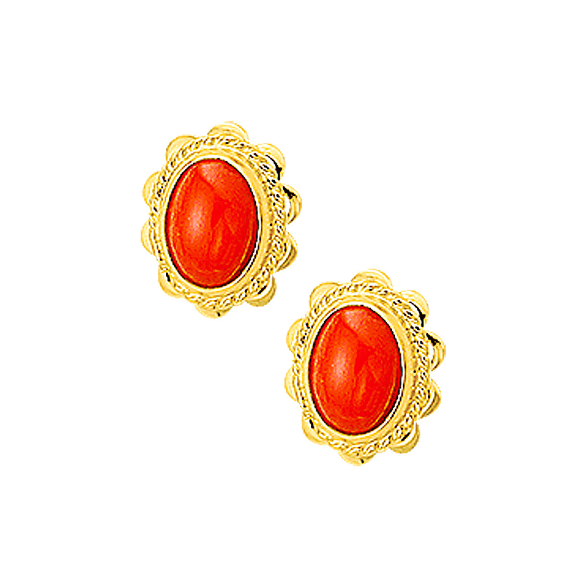 Ohrstecker Koralle 14K Gelbgold