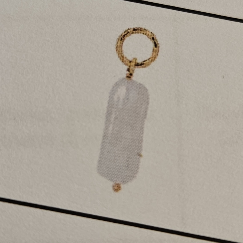 oorringhanger parel per stuk 26 mm zilver gerhodineerd