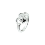 Ring Herz und Zirkonia Silber rhodiniert
