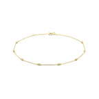 Fußkettchen Zirkonia 24 - 26 cm 14K Gelbgold