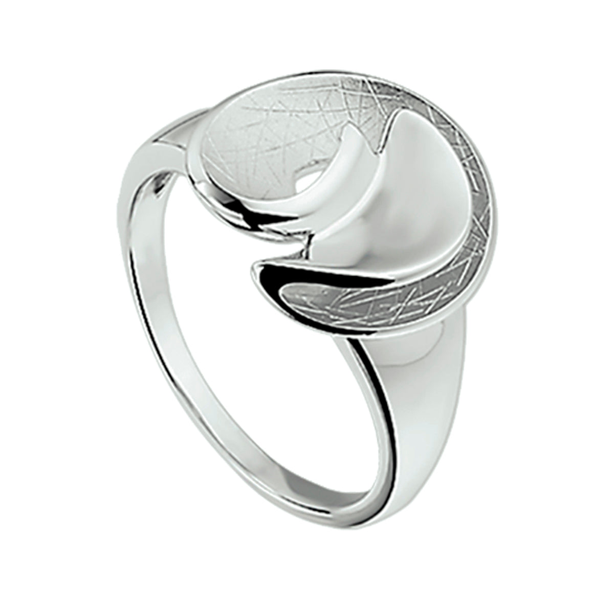ring gescratcht zilver gerhodineerd