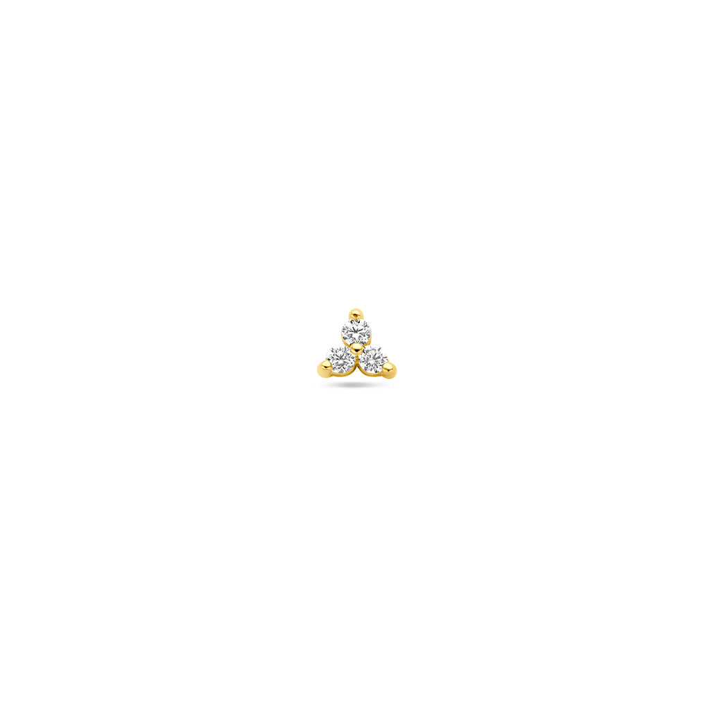flat back piercing zirkonia 3,5 mm 14K geelgoud