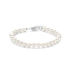armband parel 5,5 mm 18 + 3 cm zilver gerhodineerd