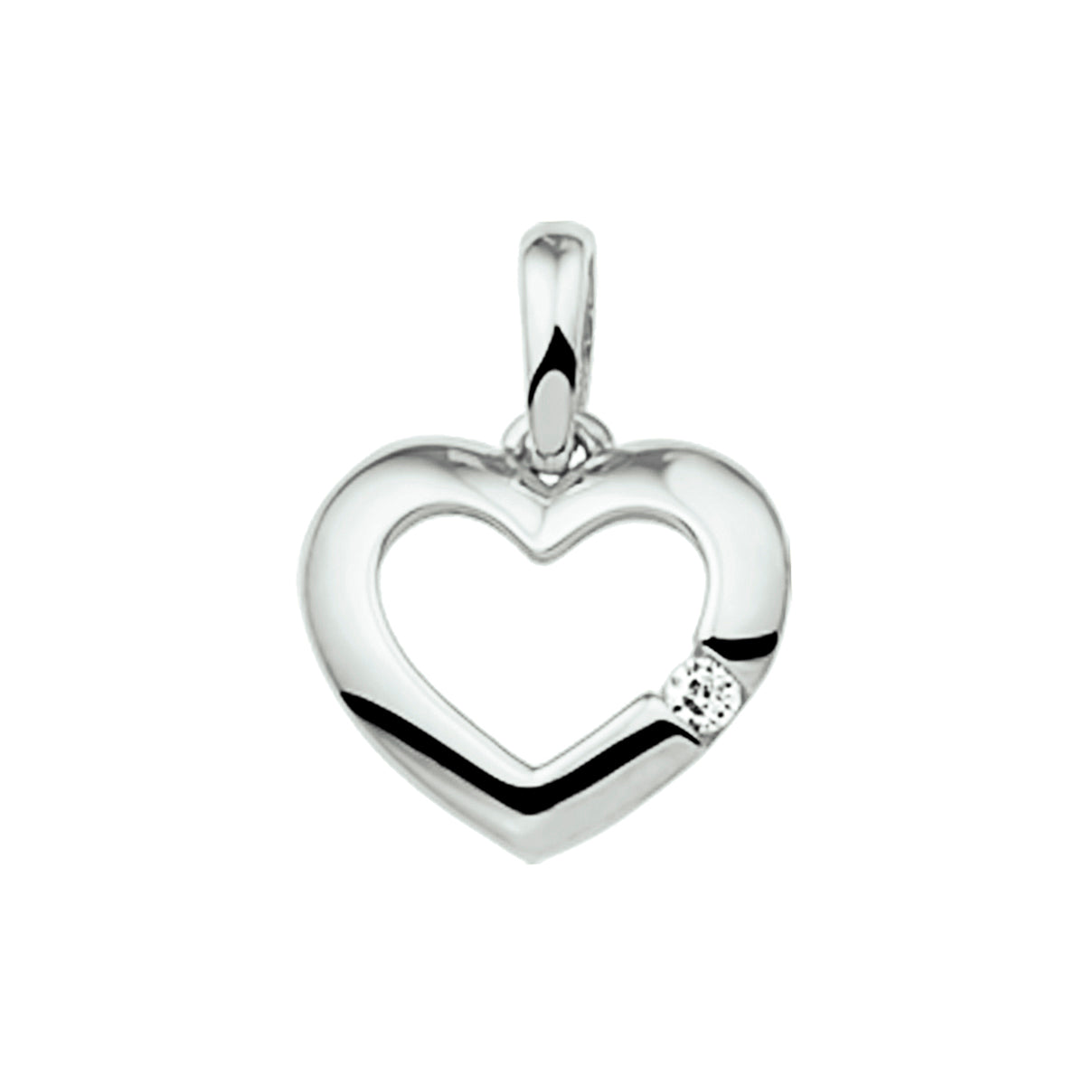 hanger hart zirkonia 14K witgoud