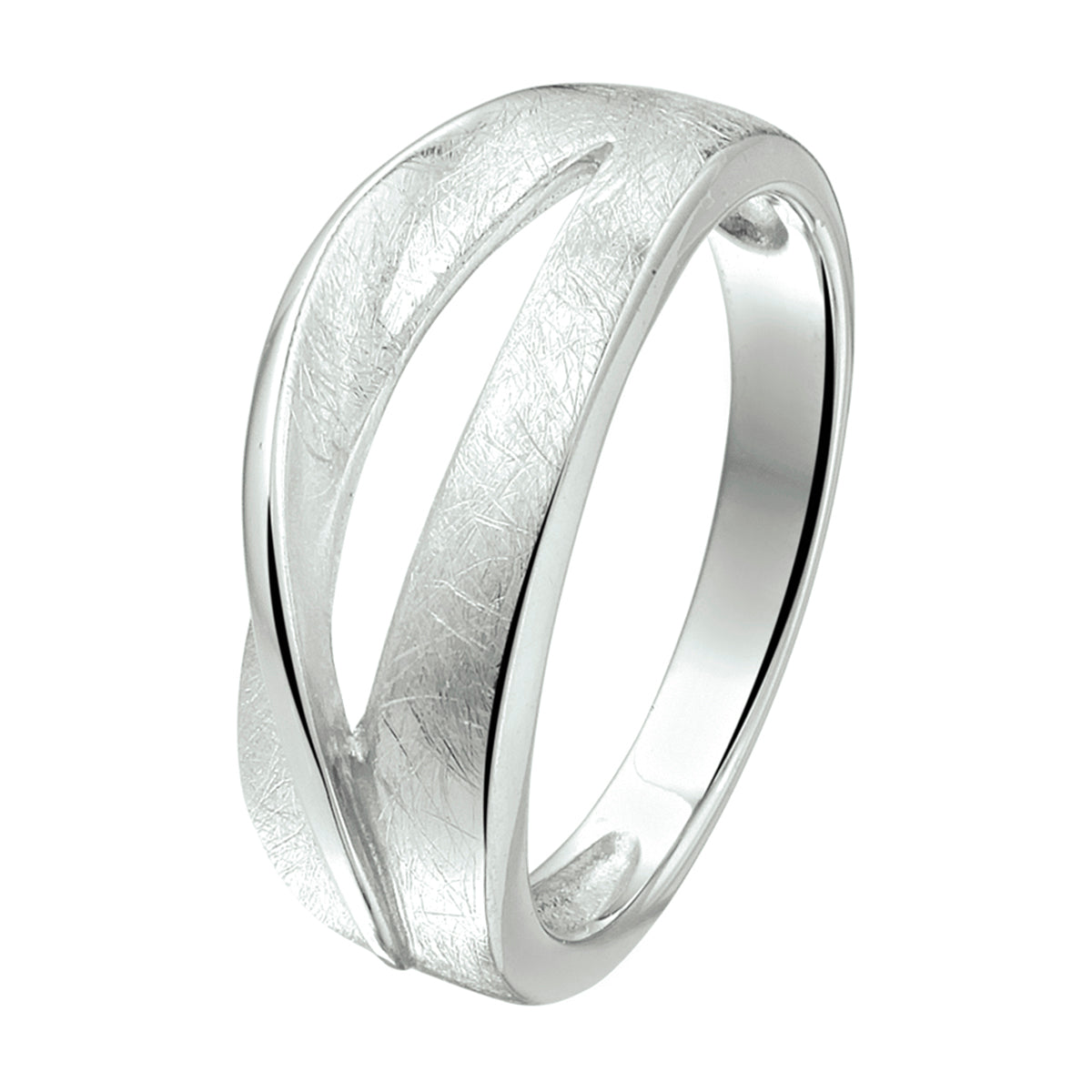ring gescratcht zilver gerhodineerd