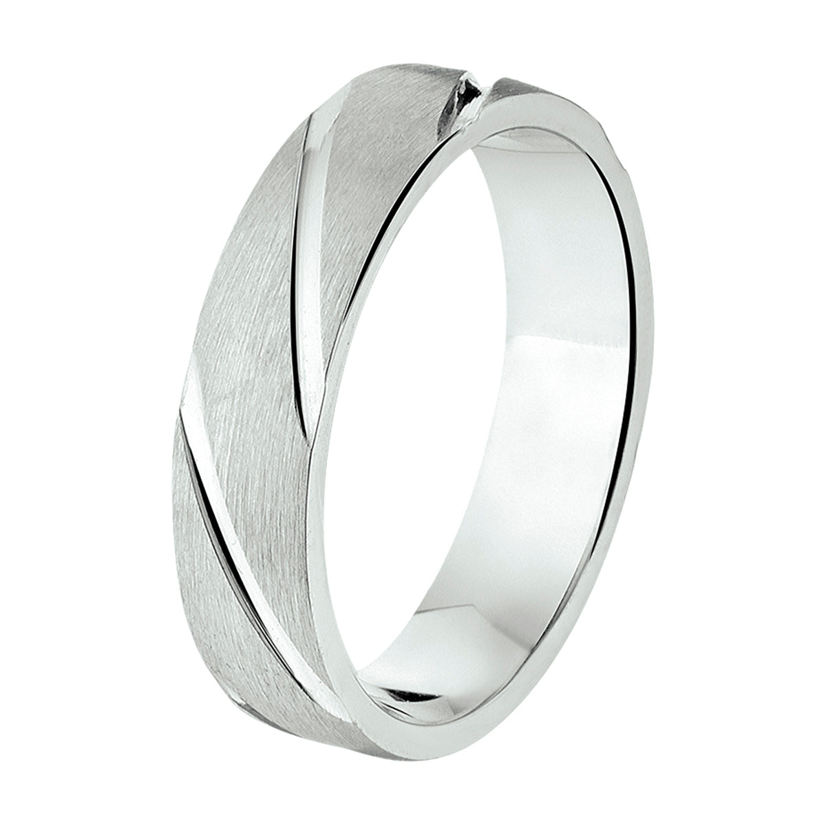 Ring A102 – 5 mm – ohne CZ, Silber rhodiniert