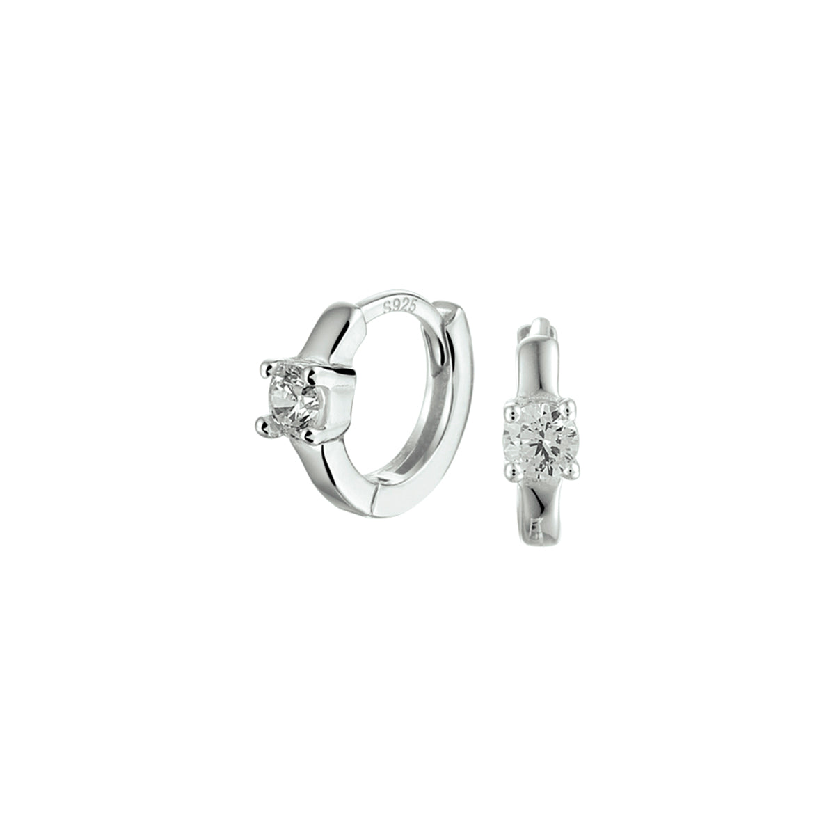 klapoorringen zirkonia zilver gerhodineerd