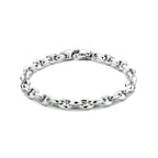 Armband Kaffeebohne 6,2 mm 19 cm Silber rhodiniert