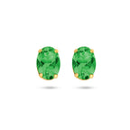 oorknoppen groen agaat 14K geelgoud
